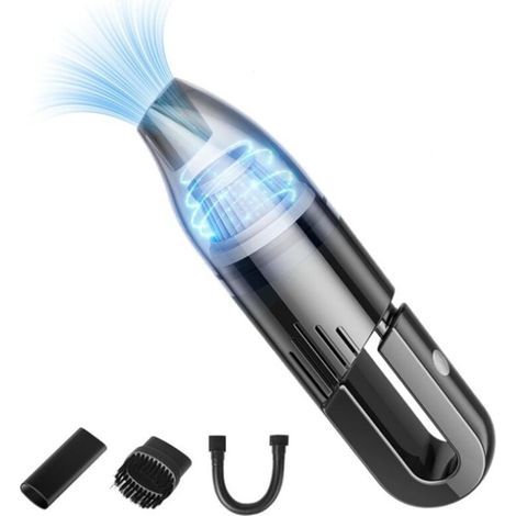 Aspirateur portable Crezuo, léger et sans fil, offrant une puissance d'aspiration élevée de 6 000 Pa et une autonomie de 25 à 30 minutes.-Chrom (1/4)