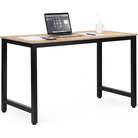 Escritorio para ordenador de 120x60 cm, fabricado en MDF, con estructura metálica y patas ajustables. (1/5)