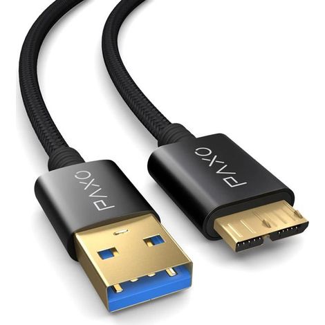 Câble USB C -KAL-Câble USB Micro USB 3.2 Gen2 2M,10Gbit/s,Pour Disque Dur,Données Et Charge,Noir,USB-A Mâle Vers Micro B Mâle (1/5)