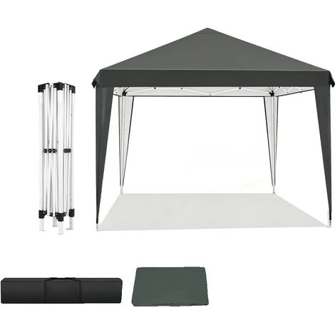 Tente Canopy, Design Imperméable, Cadre Résistant au Vent, Gris Foncé (1/2)