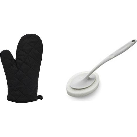 1 paire de gant de four en coton résistant à la chaleur Craft avec longue poignée brosse gomme magique éponge di (1/4)