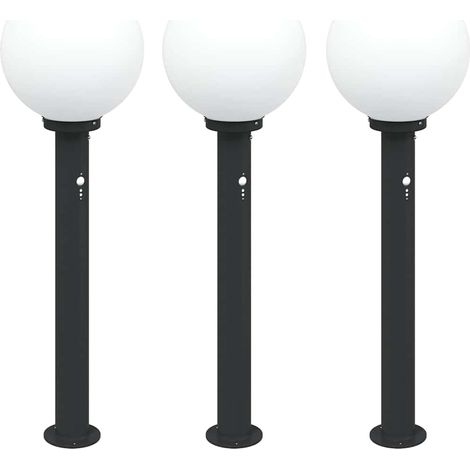 Lampioni a paletto con sensore 3 pz 80 cm neri IP44 vidaXL (1/5)