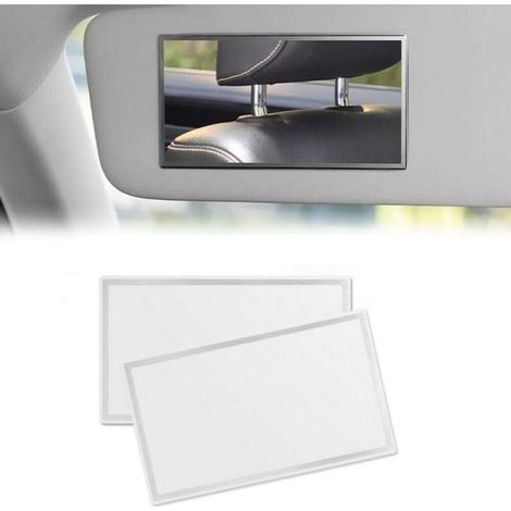 Lot de 2 Miroir de Courtoisie de Pare-Soleil Miroir de Maquillage de Voiture Miroir pour Pare Soleil Voiture Miroir de Voiture Miroir de Courtoisie en Acier Inoxydable pour Voiture, 15x8cm (1/4)