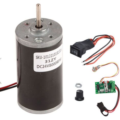 Moteur à Aimant Permanent DC Miniature Haute Vitesse 8000RPM 24V Faible Bruit pour Générateur DIY (1/5)