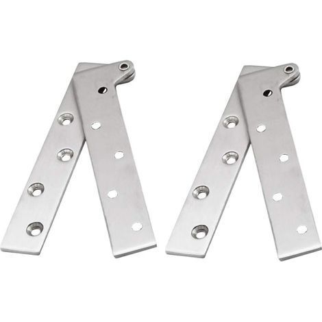 TAISHENGDA- Ensemble De 2 Charnières À Pivot De Porte Cachées En Acier Inoxydable À Rotation De 360 Degrés, Charnières À Couteau Décalé De 8 Pouces, Charnière À Pivot Dissimulée, Argent Brossé (1/5)