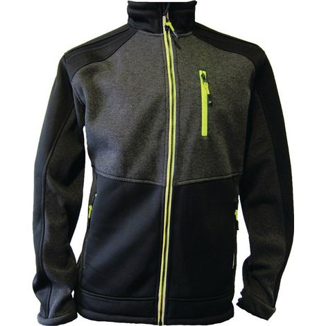 Veste polaire tricotée Taille XXXL vert foncé / noir / vert citron TERRAX