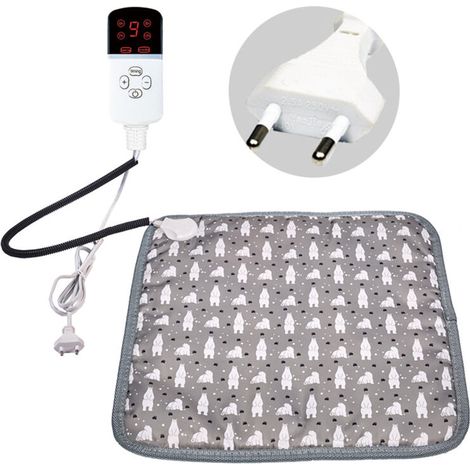 45x45cm Heated Dog and Cat Mat with Auto Off Timer, Electric Pet Heating Pad with Adjustable Temperature and Anti-Bite Cord (1/5)