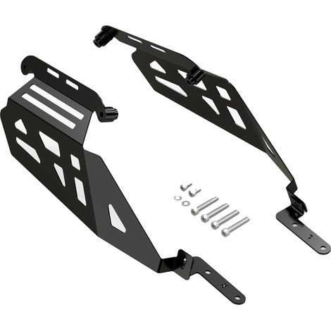 Support de bagages latéral, porte-bagages arrière de moto, poignées arrière, Gris Foncé (1/2)