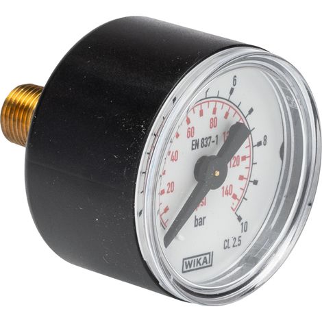 Rs Pro – Manomètre 0bar à 10bar – Cadran Ø 40mm – Précision ± 1.6% – Température de fonctionnement -40°C à 60°C