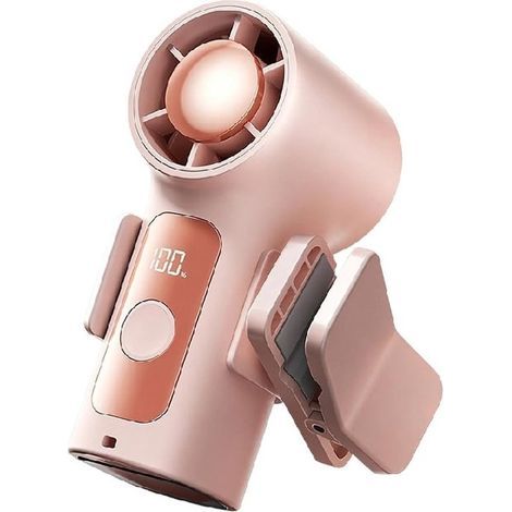 Longziming - Ventilateur USB portable - Mini ventilateur de poche - Ventilateur de bureau - 6 vitesses - Système de refroidissement silencieux - ABS - Rechargeable et compact - 1 pièce - Rose (1/5)
