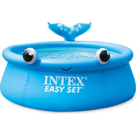 Intex – Piscine autoportée Easy Set baleine 880L – 51 cm de hauteur – 183 cm de diamètre – PVC SuperTough bleu