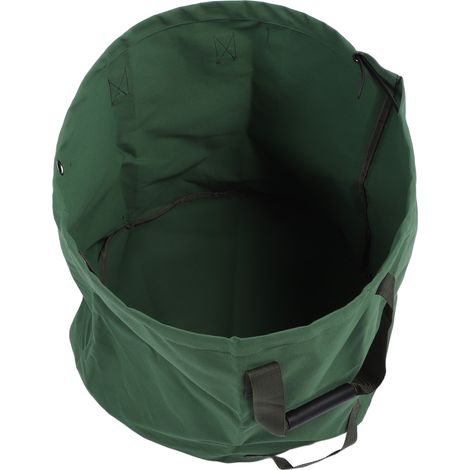 Sac à déchets de jardin réutilisable, grande capacité, pliable, étanche à la poussière, conteneur poubelle à feuilles pour cour, pelouse, toile verte (1/5)