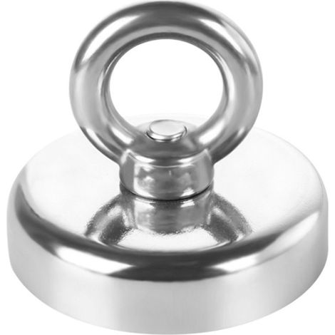 Aimant de pêche puissant de 40 kg de force d'attraction, avec corde en nylon de 20 m, pour lac et rivière.