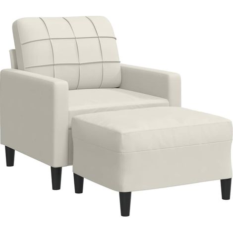 Maison Exclusive - Sessel mit Hocker Creme 60 cm Samt