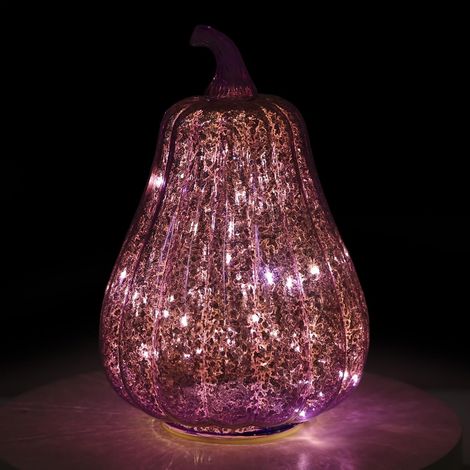 Lampe en Verre Veilleuse Décorative Rustique Fonctionnant sur Piles Décorations En Verre D'Automne Pour Thanksgiving, Halloween, Mariage, Appartement, Décoration De Bureau (1/5)
