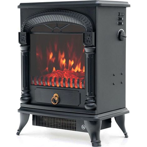 Kekai – Cheminée électrique 1950W – Dimensions 37x23x51 cm – Métal et résine – Simulation de feu – Thermostat et éclairage LED réglable (1/8)