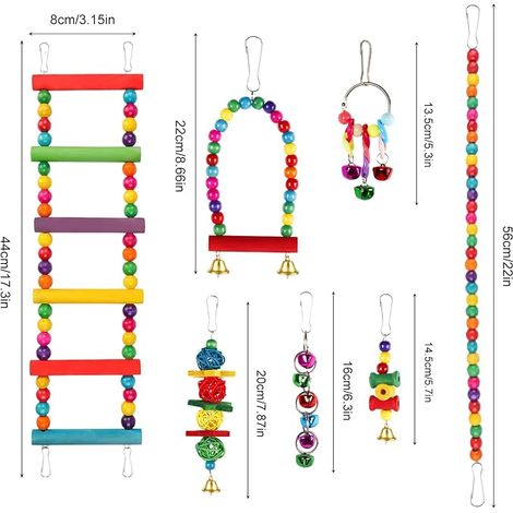 Natural Wooden Parrot Toy for Gabon Grey Parrot Toys for Birds Chew Toys for Birds Parakeets Cockatiels (1/4)