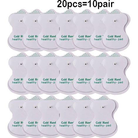 20/10 électrodes autocollantes avec appareil numérique, stimulateur musculaire électrique carré, autocollants de massage 01310-AquaForge