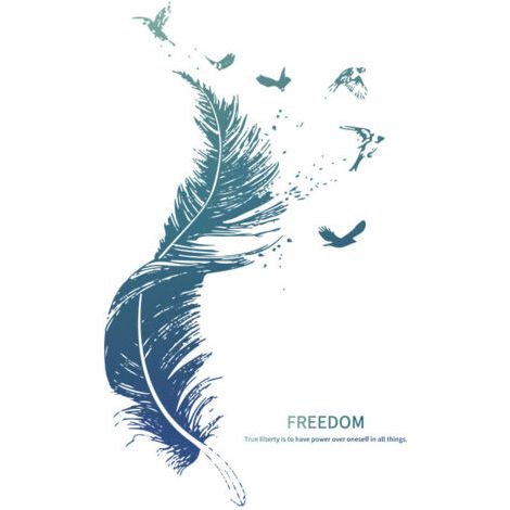 Autocollant mural PLUME en bleu peintures murales : 72x124 cm décoration murale pour cuisine chambre salle de bain couloir meubles autocollant GRAND (1/5)
