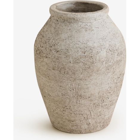 Sklum – Vase en céramique 25 cm Freda – Finition mate vintage – Couleur beige crème – Décoration intérieure unique