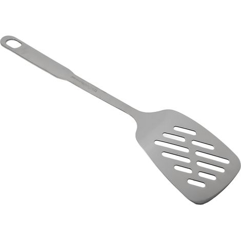 Cuillère de cuisine antirouille en acier inoxydable 304, spatule lisse avec manche antidérapant, cuillère de cuisine en acier (avec trou)