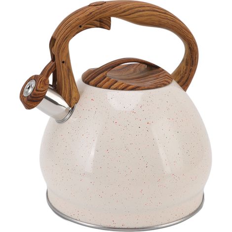 Pfeifender Wasserkocher 3L Edelstahl, ergonomischer Griff, geeignet für Gas- und Induktionsherde (1/5)