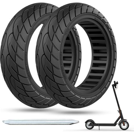 Pneu Plein 10x2,125 pour Xiaomi M365/Pro/Pro 2 Trottinette Electrique,Anti Dérapant Anti Crevaison Increvable Solide 10 Pouces Avant/Arrière (1/5)