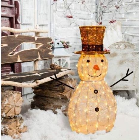 Pupazzo di Neve led 3D H70cm 160 LED Serie