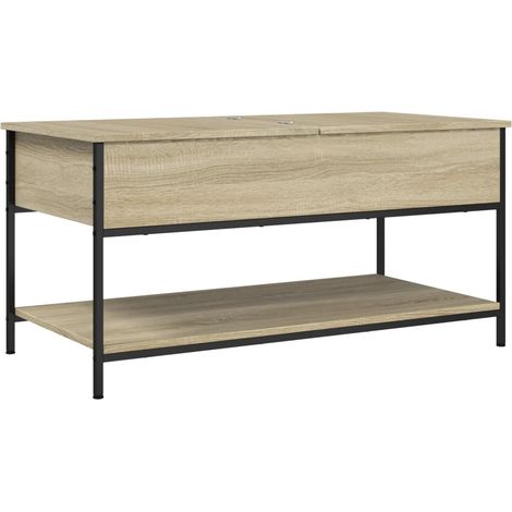 Maison Exclusive - Tavolino Salotto Rovere Sonoma 100x50x50 cm Multistrato Metallo