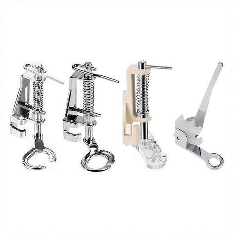 Set aus 4 Metall-Nähfüßen zum Stopfen/Freihandquilten, kompatibel mit Singer-Nähmaschinen mit niedrigem Schaft und anderen. (1/5)