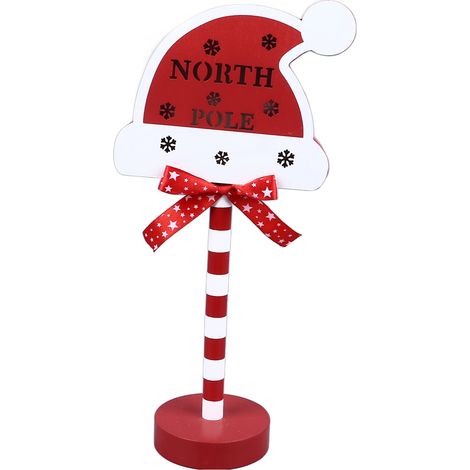 Décoration de noël en métal et bois massif, LED, décoration délicate pour arbre de père noël, chapeau de fête, 15x8,5x30,5 cm (1/5)