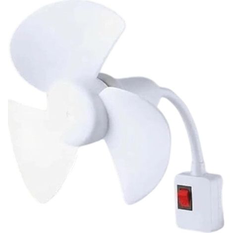 (blanc, 14 cm)Ventilateur de table avec adaptateur de prise – Ventilateur avec fiche col de cygne flexible, économie d'énergie, à visser en E27 (1/5)