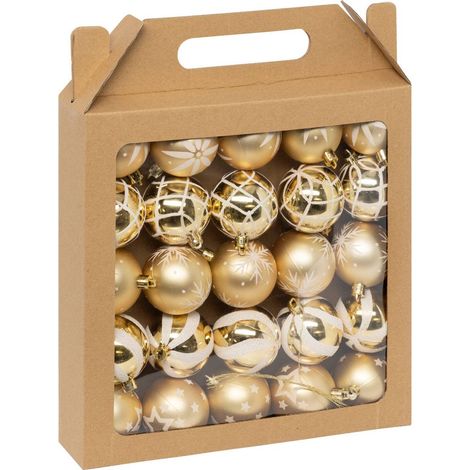 Pupazzetti natalizi colorama, confezione da 25, in plastica, d6cm, oro e bianco - Atmosphera créateur d'intérieur (1/5)