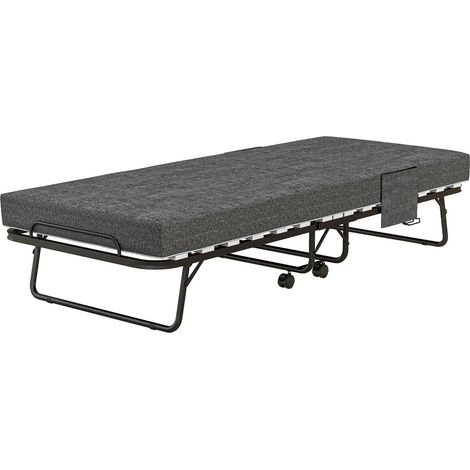 Klappbett gastebett mit rollen 10 cm matratze abdeckung reisebett mit seitentasche dunkelgrau 190 x 80 x 42 cm (1/5)