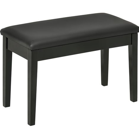 Banc de piano réglable avec coffre, siège rembourré en cuir régénéré noir, structure en bois, 75 x 35 x 49 cm, charge 150 kg, pour musicien  CHICFURN (1/5)