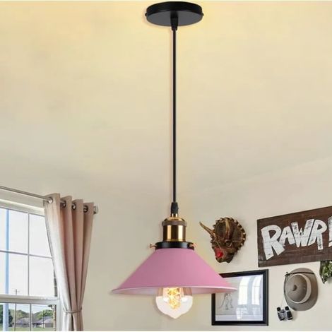 U-Do Suspension Luminaire illuminé Vintage Lustre Cage en Métal Rose 22cm Lampe Exquise pour Salon Couloir Entrée (1/4)