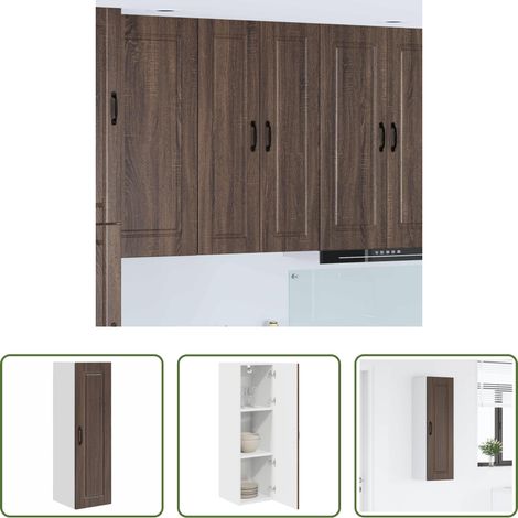 vidaXL Küchenwandschrank - Küchenschrank Braun Eichen-Optik 30 x 31 x 100 cm Holzwerkstoff (1/5)