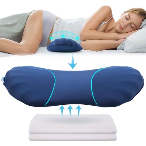 Coussin de soutien lombaire réglable en mousse à mémoire de forme pour le sommeil, soutien du dos pour soulager les douleurs lombaires, coussin de soutien lombaire pour le lit et la chaise (1/5)