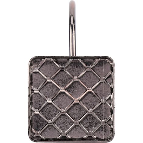 Crochets De Rideau De Douche En Fer - Accessoires Robustes Pour Salle De Bain - Installation Facile - Lot De 12 (1/5)