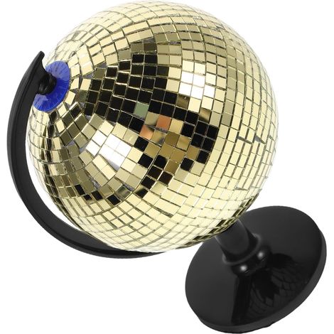 Boule Disco Rotative Dorée 20 Cm à Facettes Miroir en Plastique Décorative pour Bureau Maison Fête Présent (1/5)