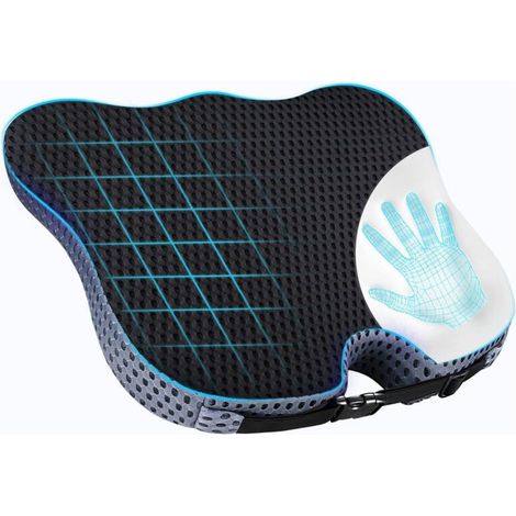 Universel Coussin Siege Voiture, Coussin de Voiture Conducteur, Mousse à Mémoire de Forme Coussin de Siège de Voiture Rehausseur Adulte Ergonomique pour Auto D'assise Chaise Bureau Fauteuil (1/4)