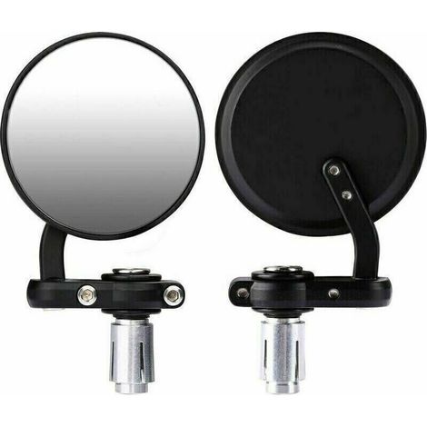 Rétroviseurs de moto, rétroviseurs de moto ronds 7/8 pouces 22mm miroir d'extrémité de barre ronde (1/5)