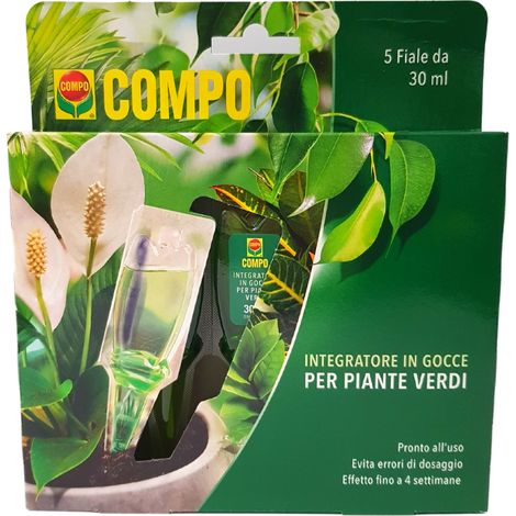 GOCCE PER PIANTE VERDI, 5 FIALE MONODOSE DA 30ML COMPO