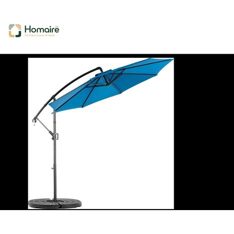 HOMAIRE Parasol rectangulaire extérieur double face grand 14,8 pieds avec manivelle bleu (1/5)
