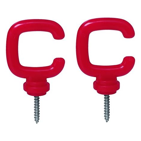 Crochet rouge pour kit chaîne et poteaux - lot de 4