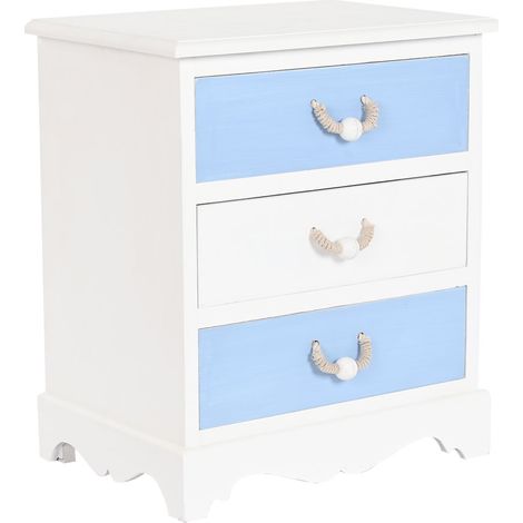 MDF -Seil 50x35x58 Hellblau MDF Seilseil Material Multicolor -Familien -Tische Nachttische, Bettische und Nockendetails Details (1/5)