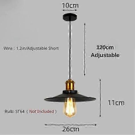 Suspension décorative industrielle vintage style Edison Loft, lampe rétro suspendue E27 en fer pour salon, restaurant, bar, comptoir de librairie ( ) (1/5)