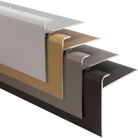 Karat – Nez de marche en aluminium anodisé bronze foncé – Forme en F – Longueur 100 cm – Pour revêtements de sol de 7 à 8 mm
