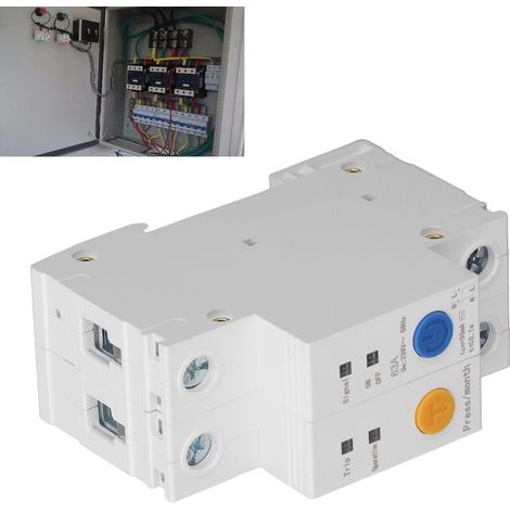 Interrupteur de disjoncteur intelligent AC230V avec minuterie et relais, compatible Wi-Fi, pour montage sur rail DIN et commande à distance via application mobile Ewelink (2 pôles/63 A). (1/5)