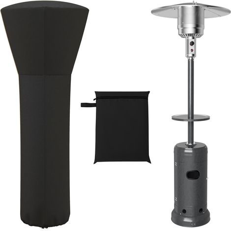 Housse Chauffage Terrasse - 1 Pièce - Tissu Oxford 210D - Imperméable avec Zip - Protection Extérieur - 220x86,5x48,5 CM Noir (1/5)